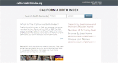 Desktop Screenshot of californiabirthindex.org