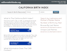 Tablet Screenshot of californiabirthindex.org